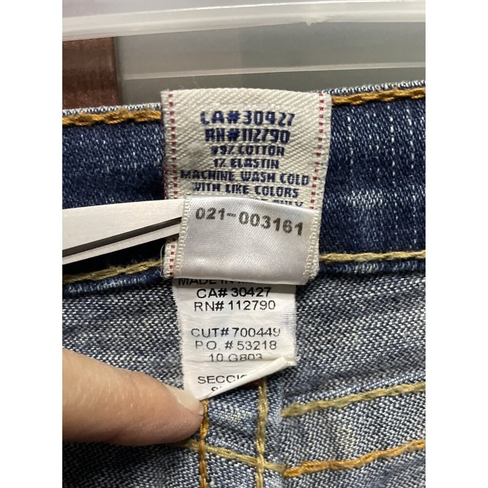 True Religion Jeans JOEY Flare Girls Size 14 Youth Kids Blue Twisted Leg Y2K 90s - Picture 11 of 12